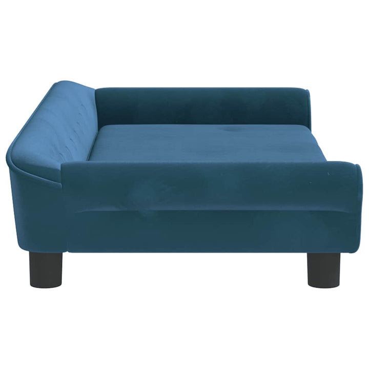 hundeseng 100x50x21 cm velour blå