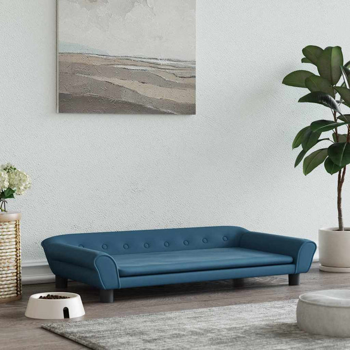hundeseng 100x50x21 cm velour blå