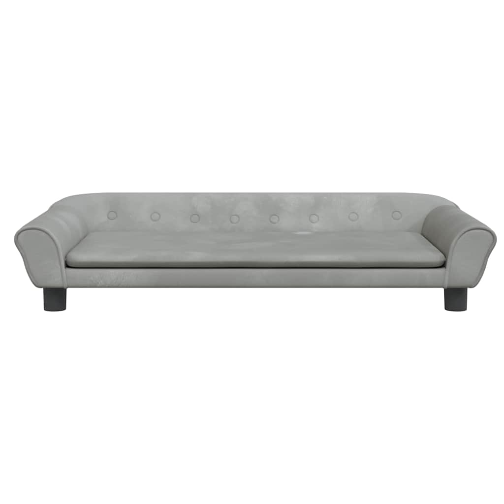 hundeseng 100x50x21 cm velour lysegrå