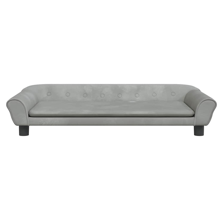 hundeseng 100x50x21 cm velour lysegrå