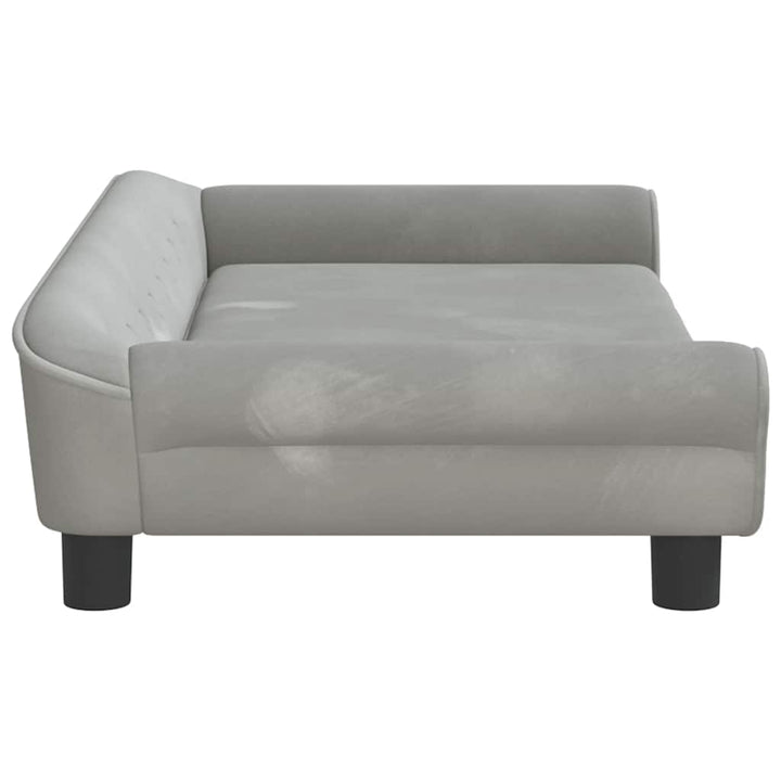 hundeseng 100x50x21 cm velour lysegrå