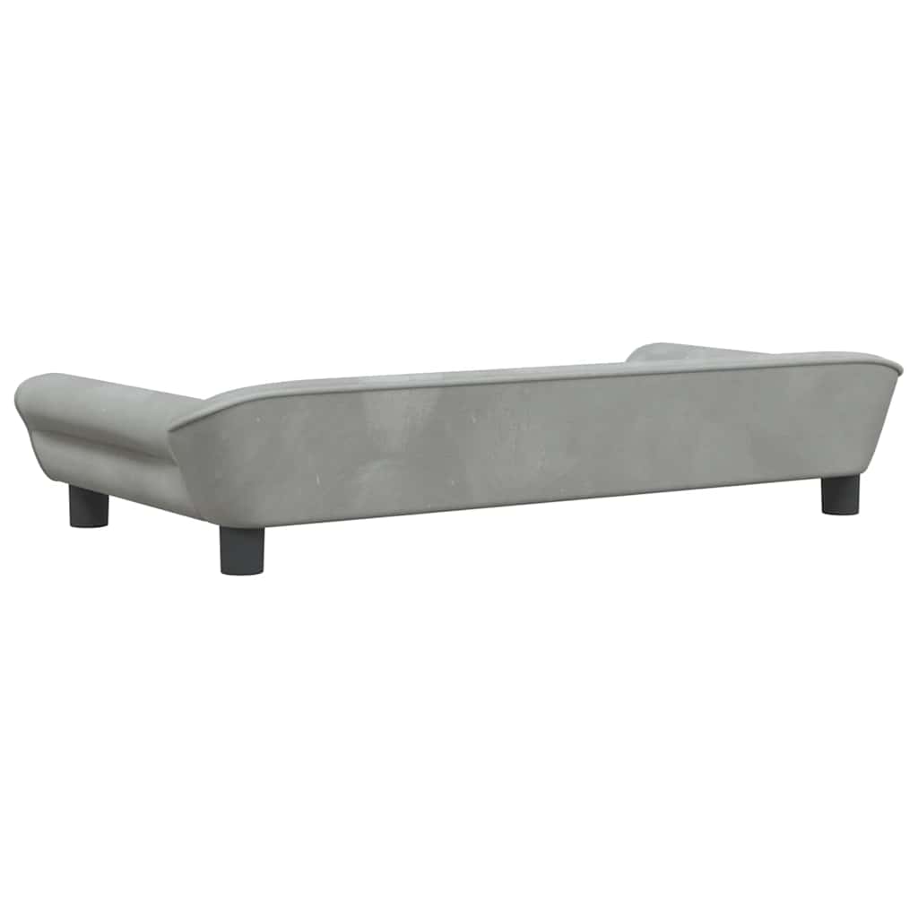 hundeseng 100x50x21 cm velour lysegrå