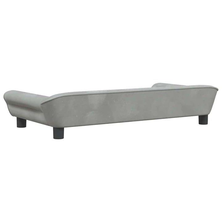 hundeseng 100x50x21 cm velour lysegrå