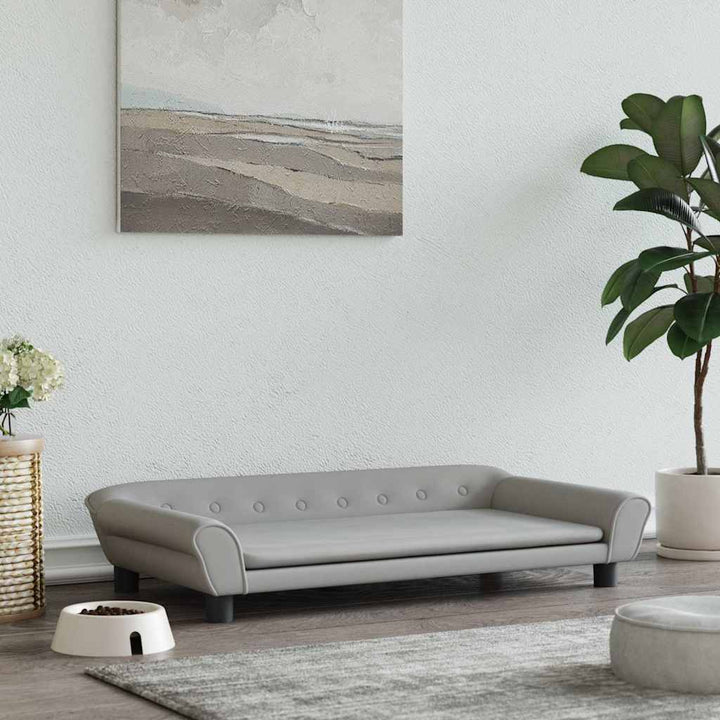 hundeseng 100x50x21 cm velour lysegrå