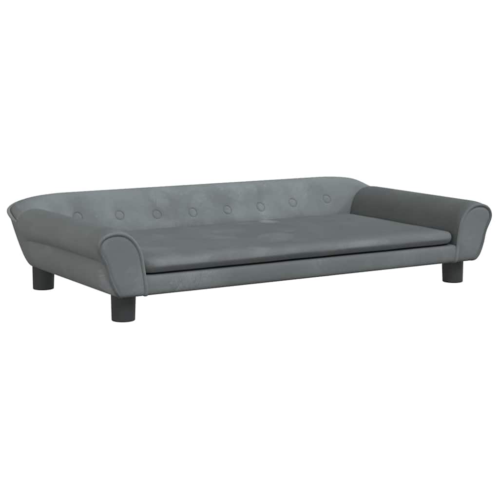 hundeseng 100x50x21 cm velour mørkegrå