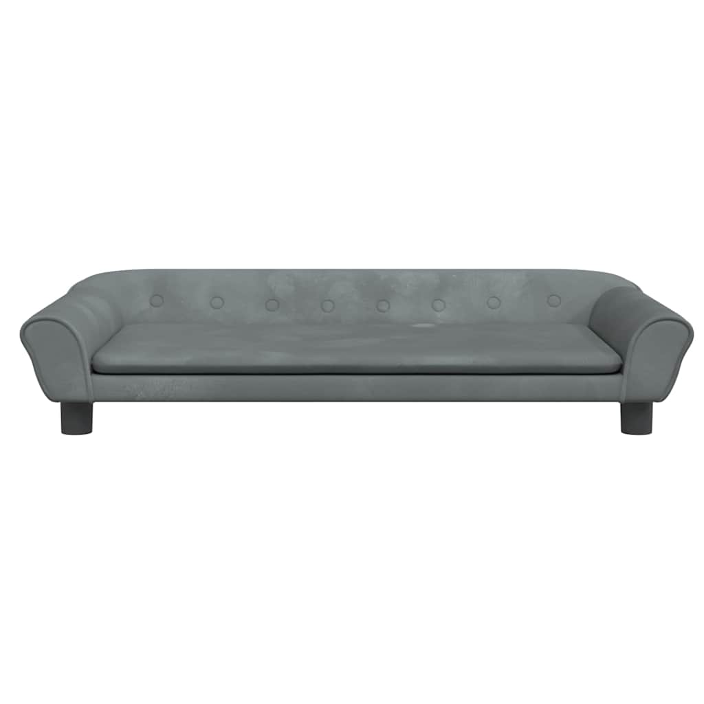 hundeseng 100x50x21 cm velour mørkegrå