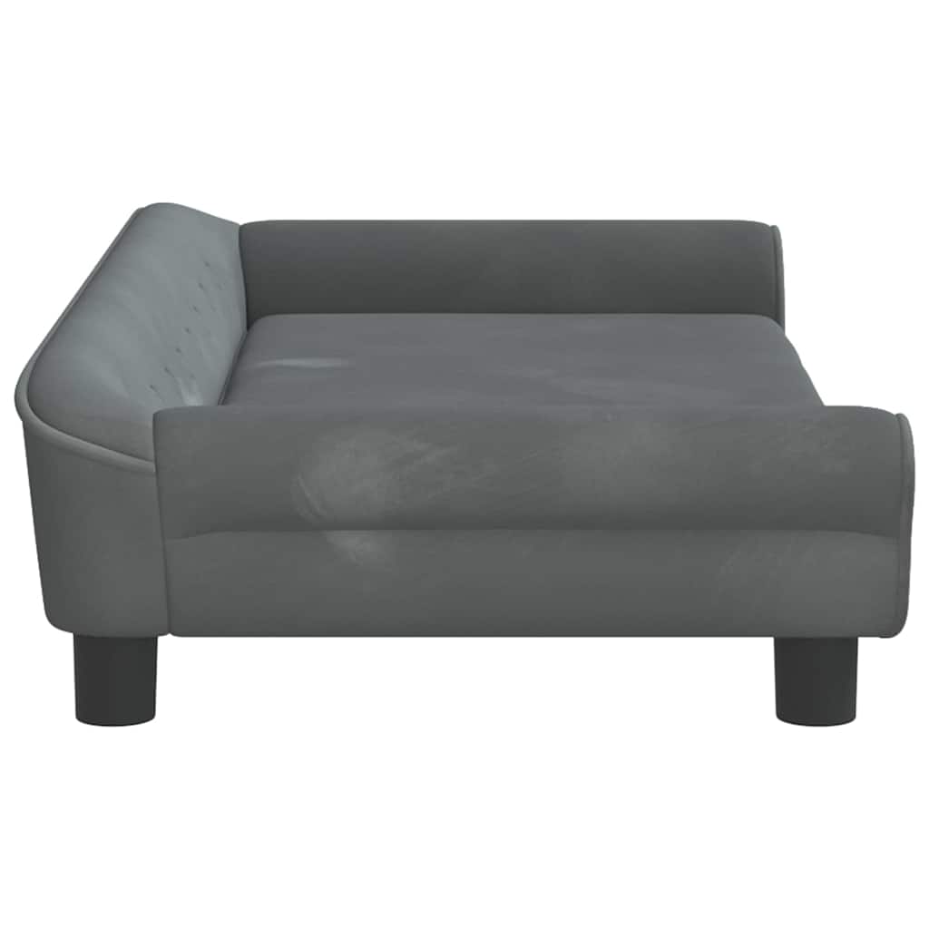 hundeseng 100x50x21 cm velour mørkegrå