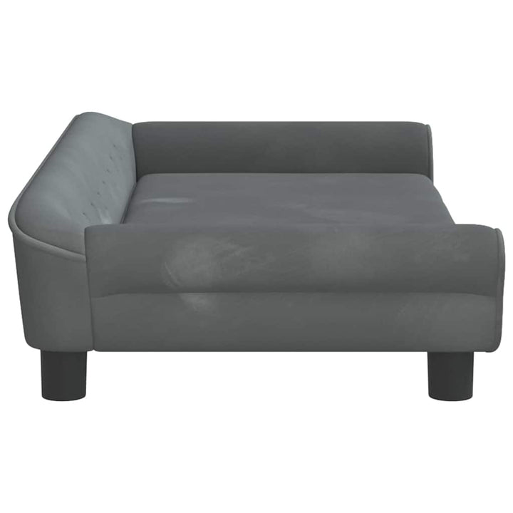 hundeseng 100x50x21 cm velour mørkegrå
