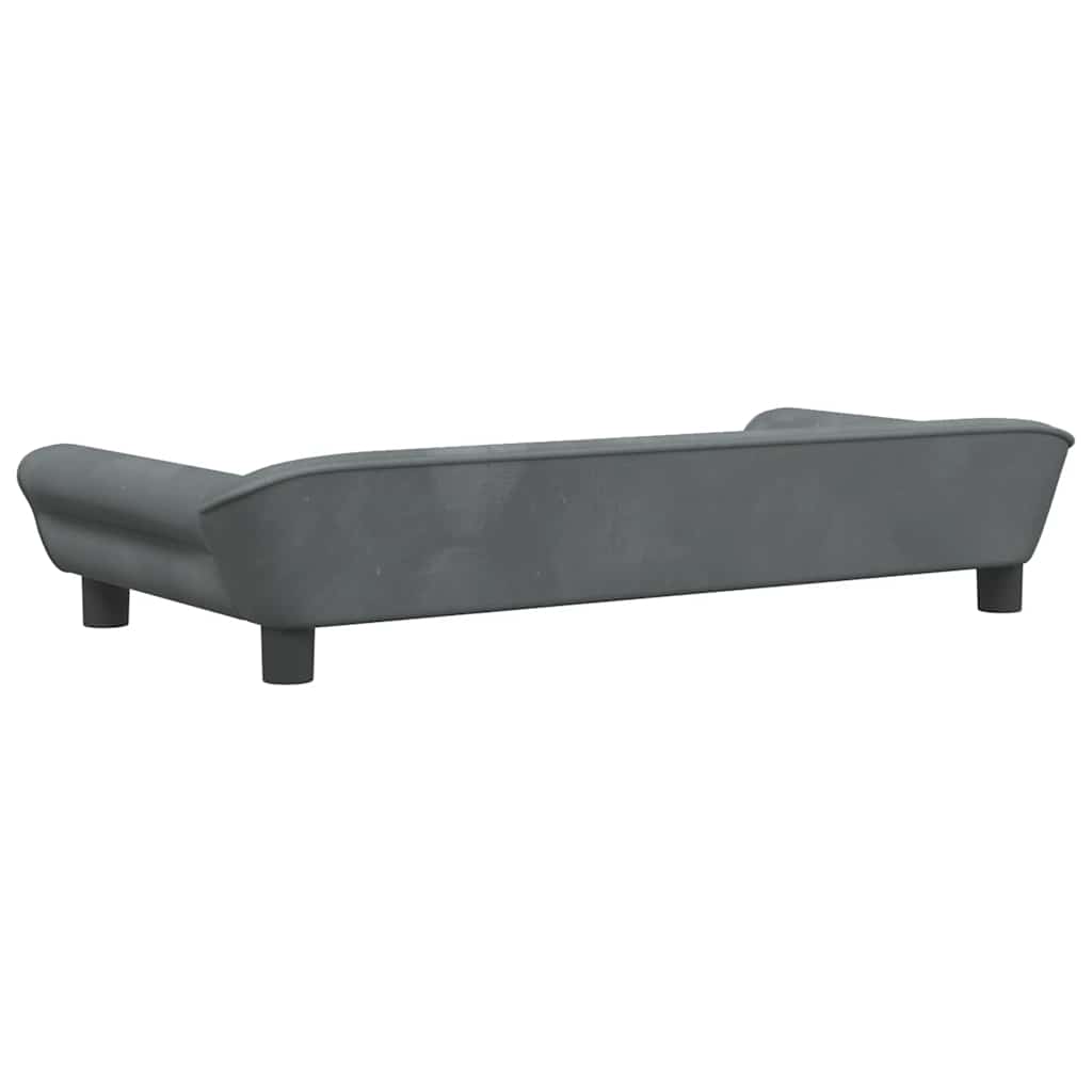 hundeseng 100x50x21 cm velour mørkegrå