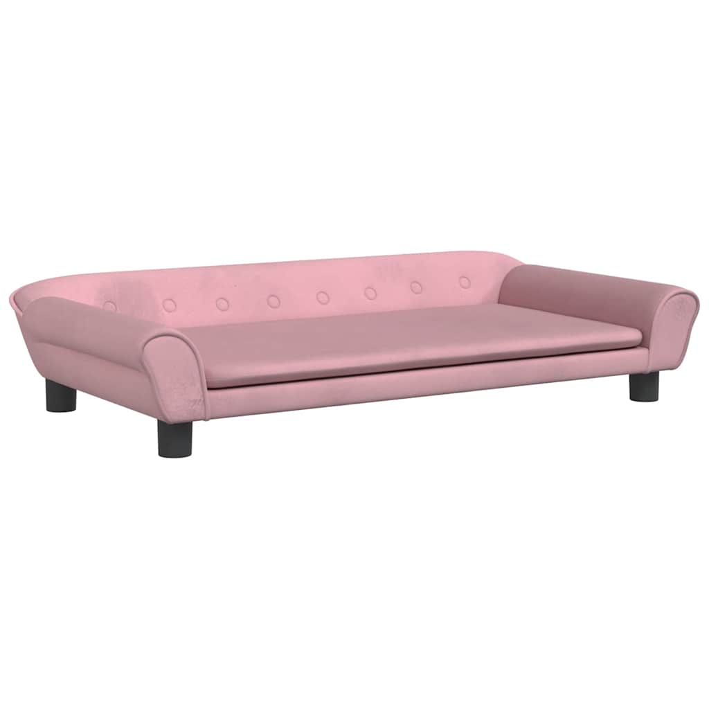 hundeseng 100x50x21 cm velour lyserød