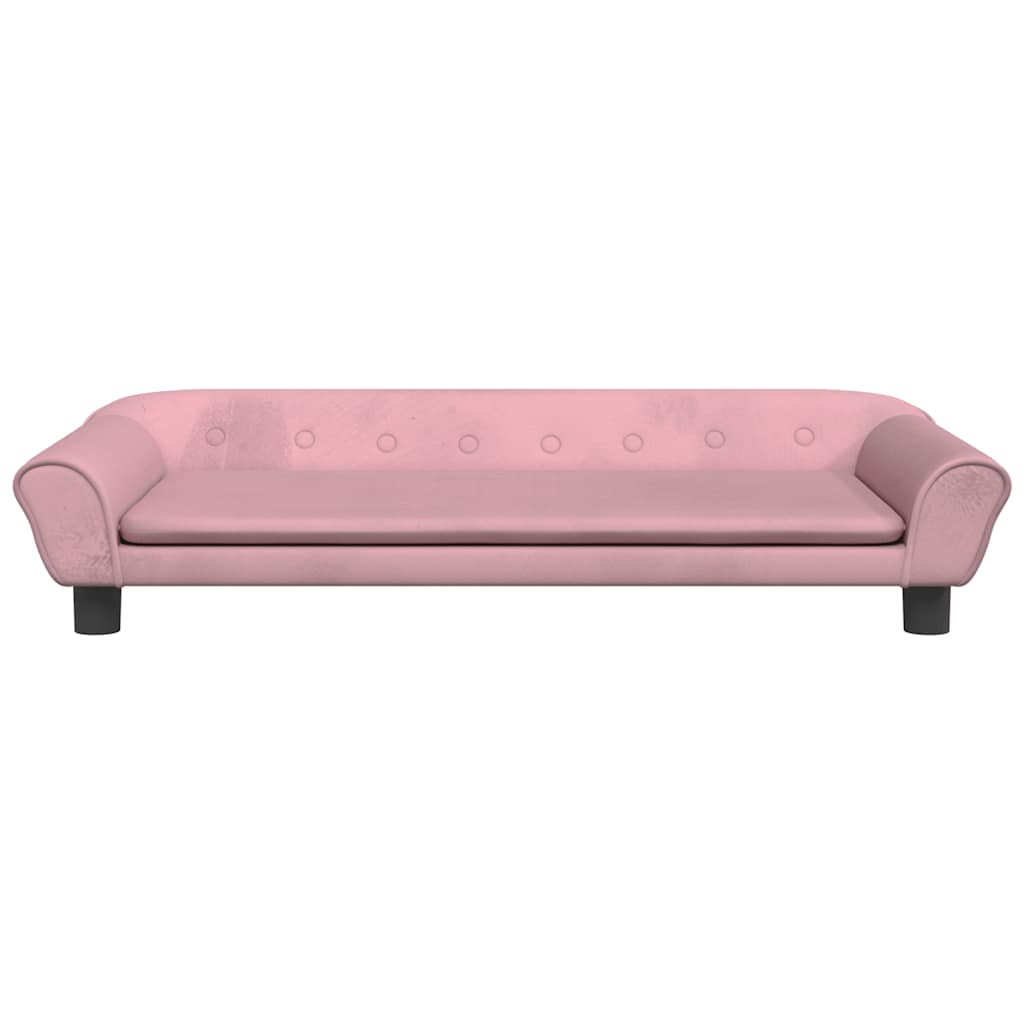 hundeseng 100x50x21 cm velour lyserød