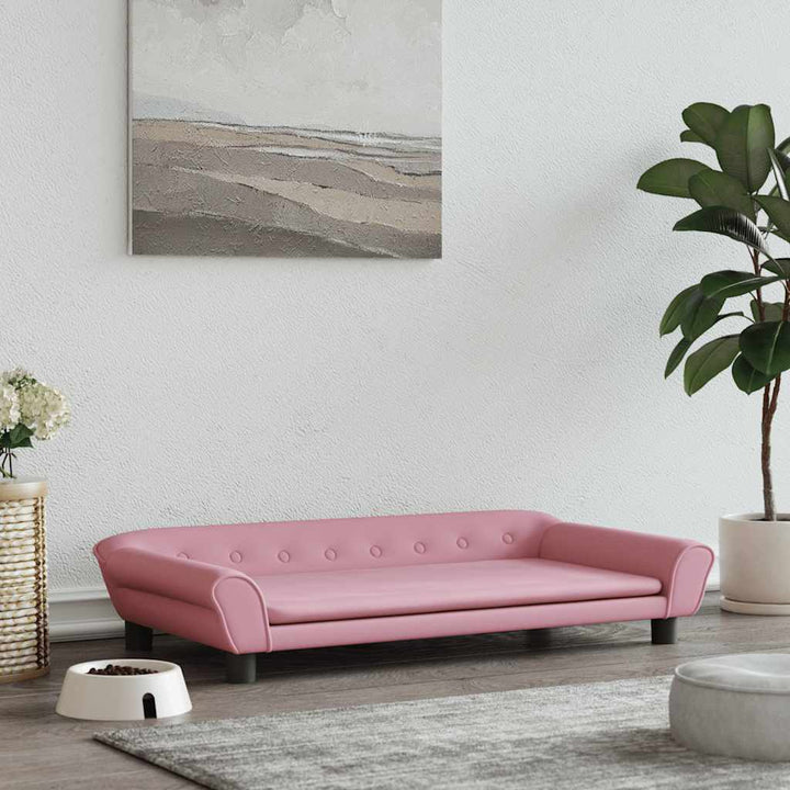 hundeseng 100x50x21 cm velour lyserød