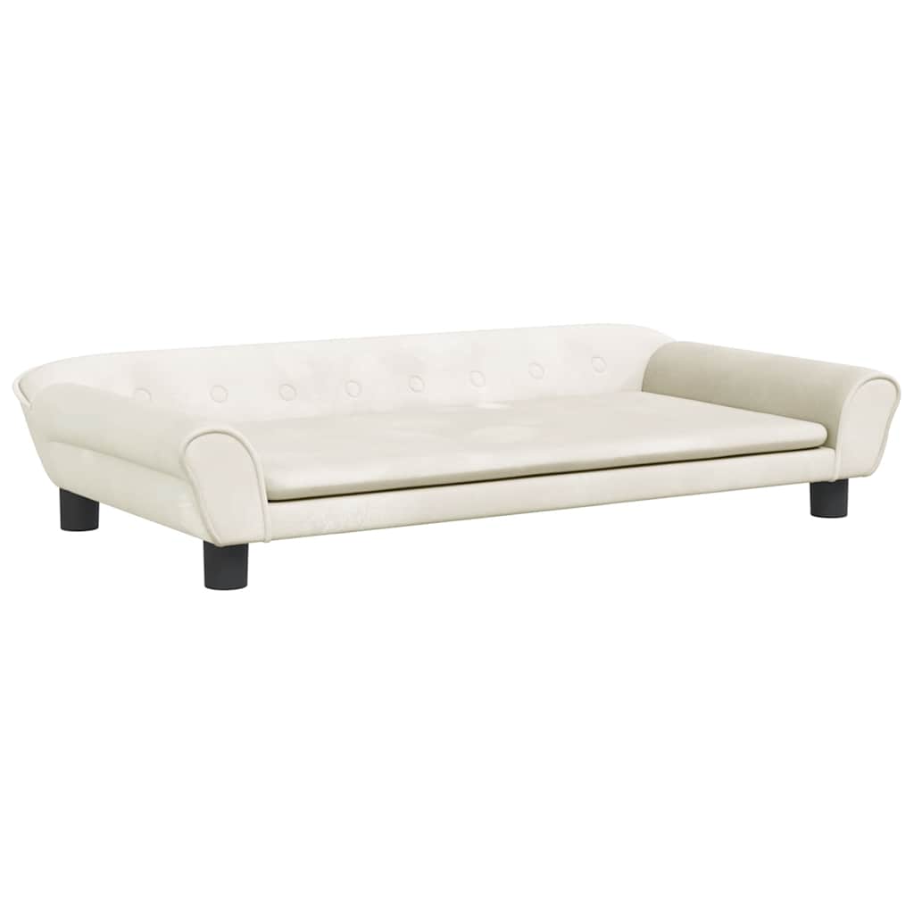 hundeseng 100x50x21 cm velour cremefarvet