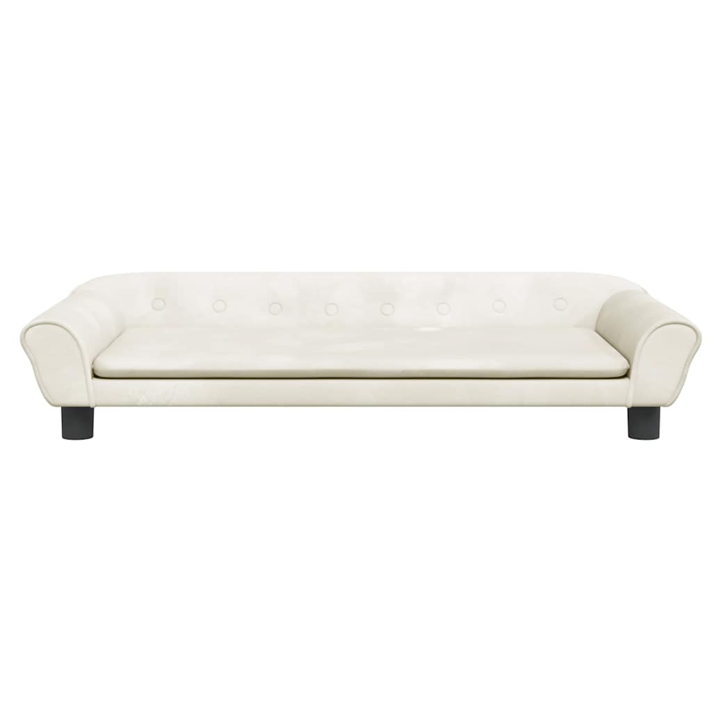 hundeseng 100x50x21 cm velour cremefarvet