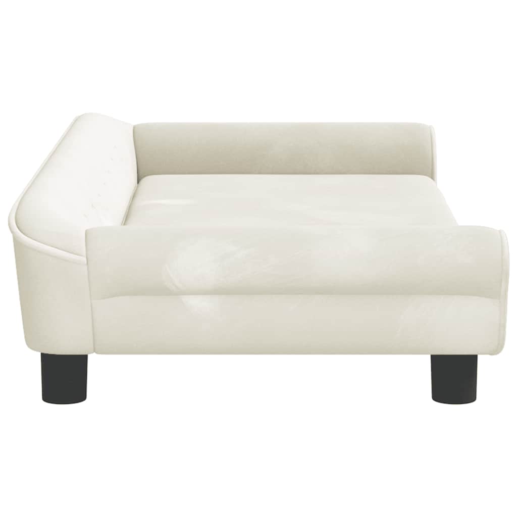 hundeseng 100x50x21 cm velour cremefarvet