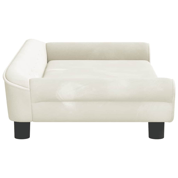 hundeseng 100x50x21 cm velour cremefarvet