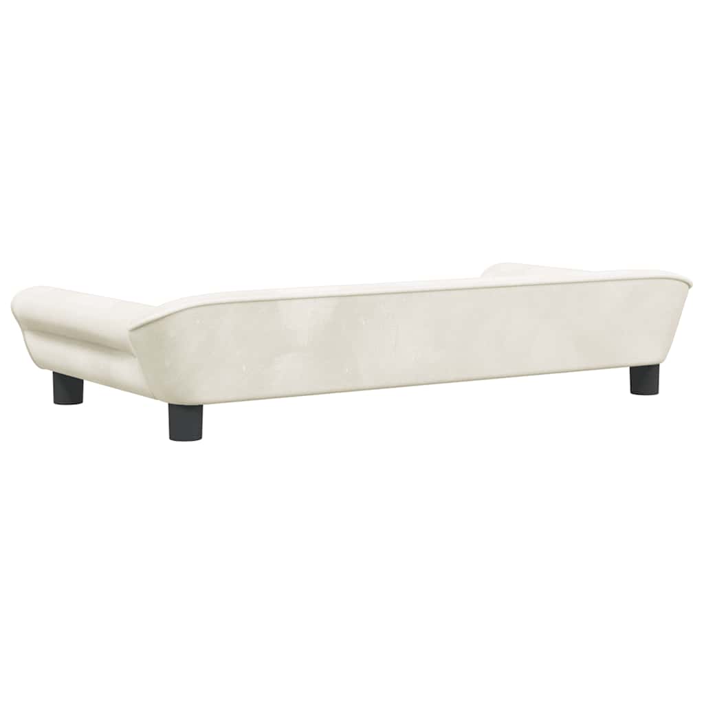 hundeseng 100x50x21 cm velour cremefarvet
