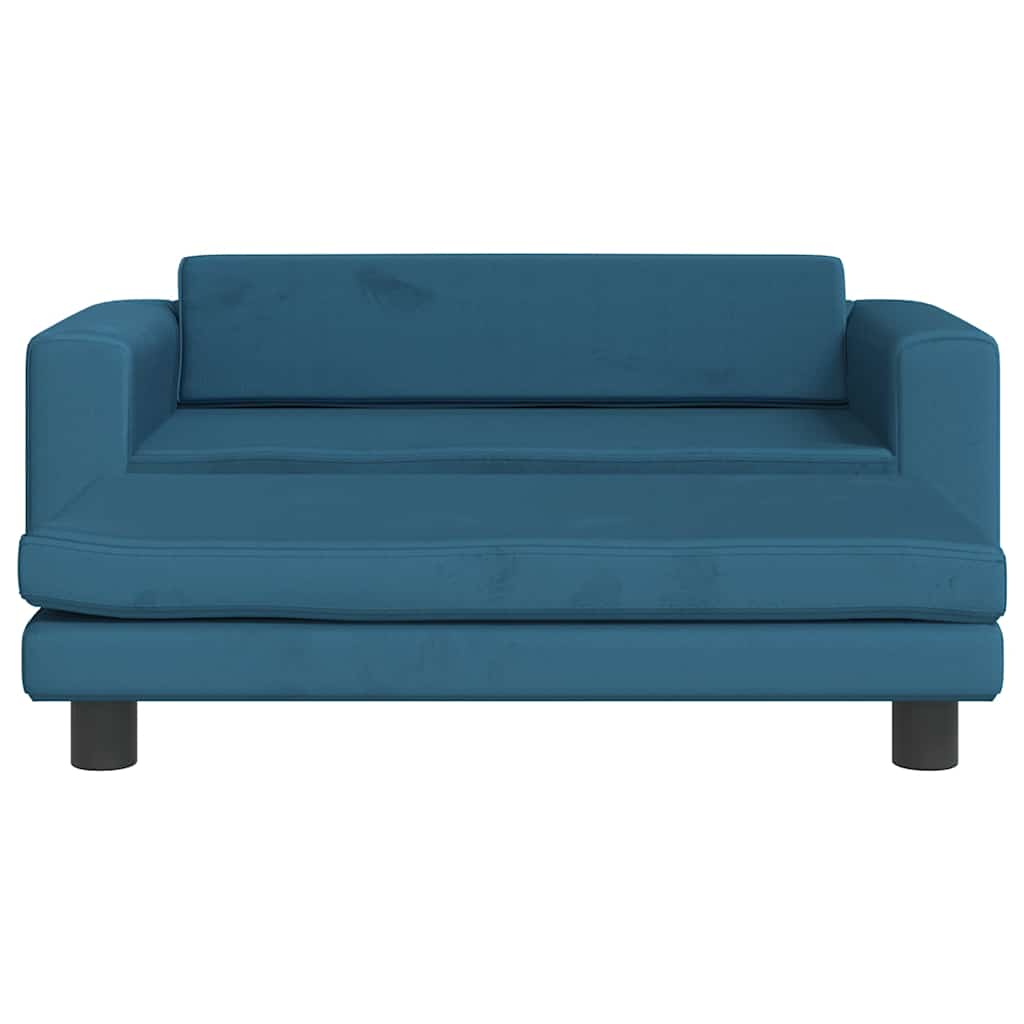 hundeseng med forlængelse 100x50x30 cm velour blå