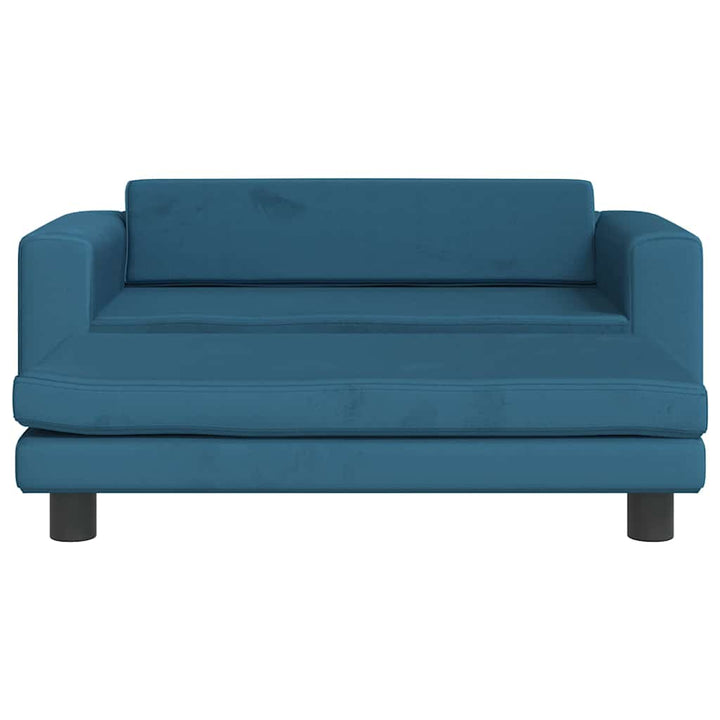 hundeseng med forlængelse 100x50x30 cm velour blå