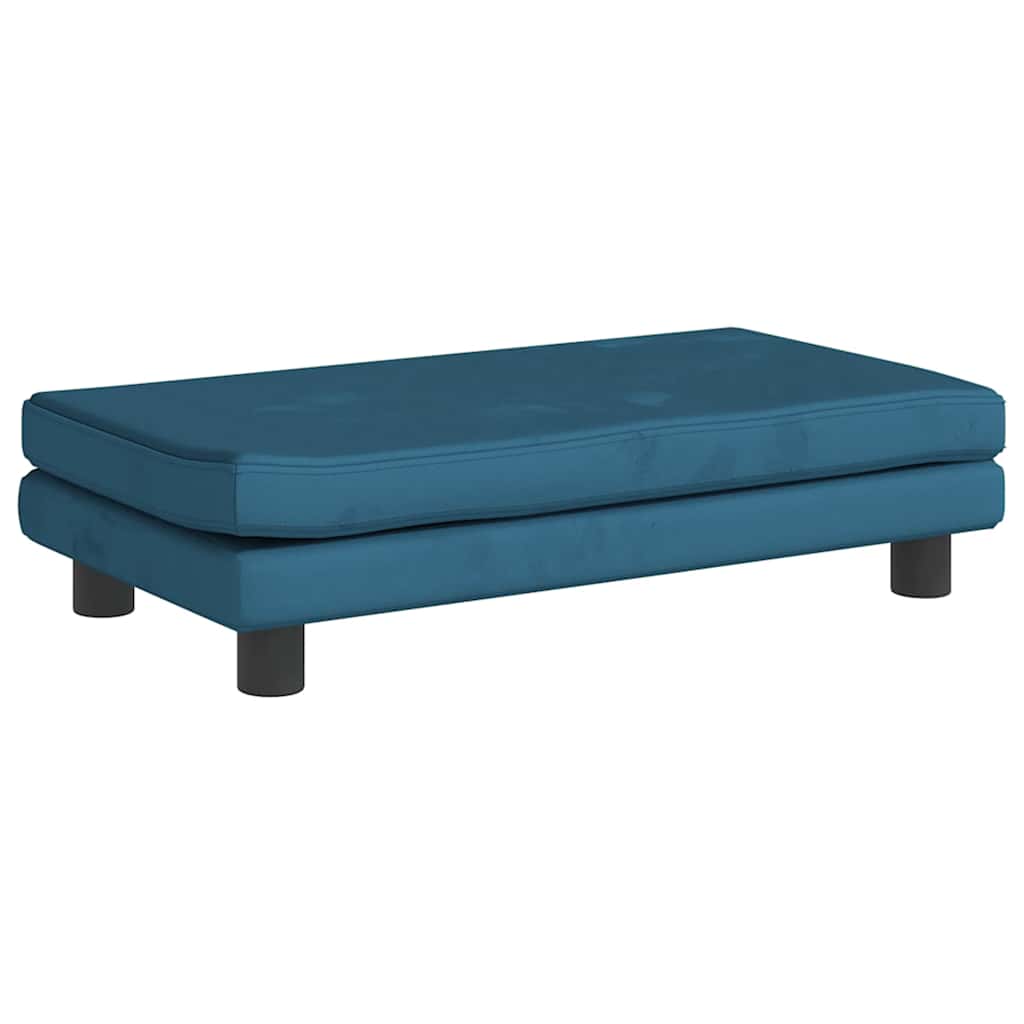 hundeseng med forlængelse 100x50x30 cm velour blå