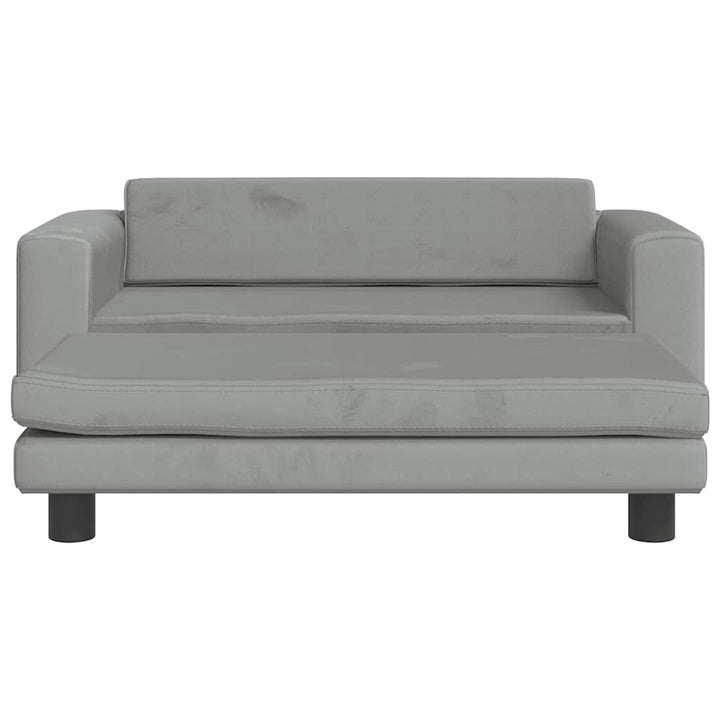 hundeseng med forlængelse 100x50x30 cm velour lysegrå