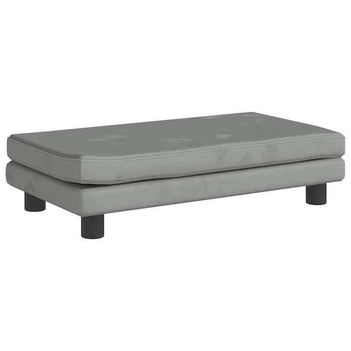hundeseng med forlængelse 100x50x30 cm velour lysegrå