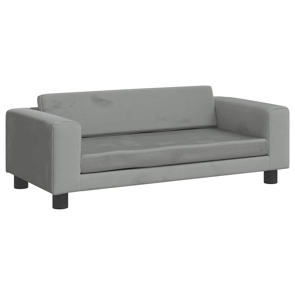 hundeseng med forlængelse 100x50x30 cm velour lysegrå