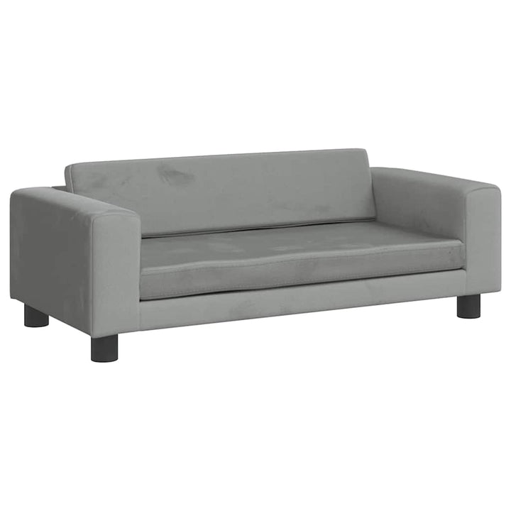 hundeseng med forlængelse 100x50x30 cm velour lysegrå