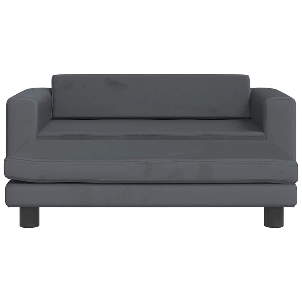 hundeseng med forlængelse 100x50x30 cm velour mørkegrå