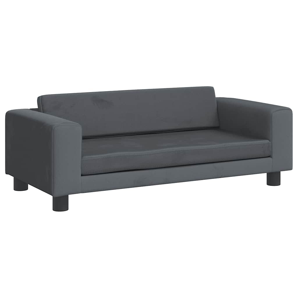 hundeseng med forlængelse 100x50x30 cm velour mørkegrå