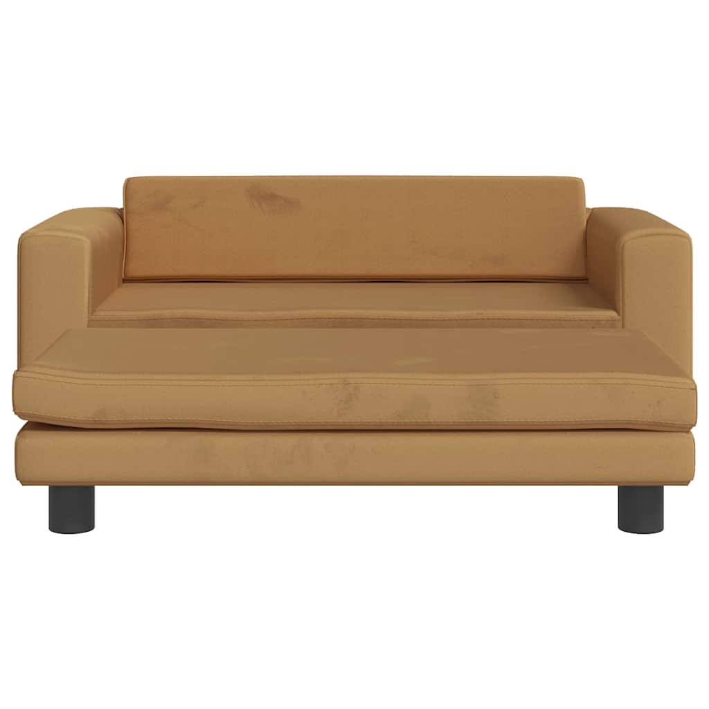 hundeseng med forlængelse 100x50x30 cm velour brun