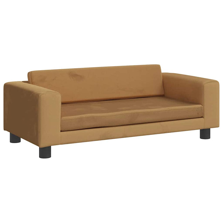hundeseng med forlængelse 100x50x30 cm velour brun
