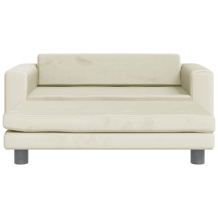 hundeseng med forlængelse 100x50x30 cm velour cremefarvet