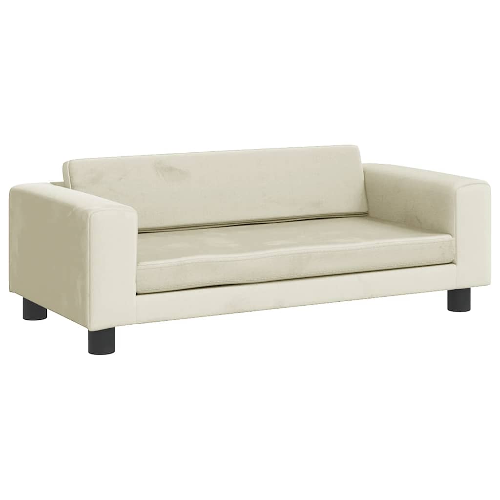 hundeseng med forlængelse 100x50x30 cm velour cremefarvet