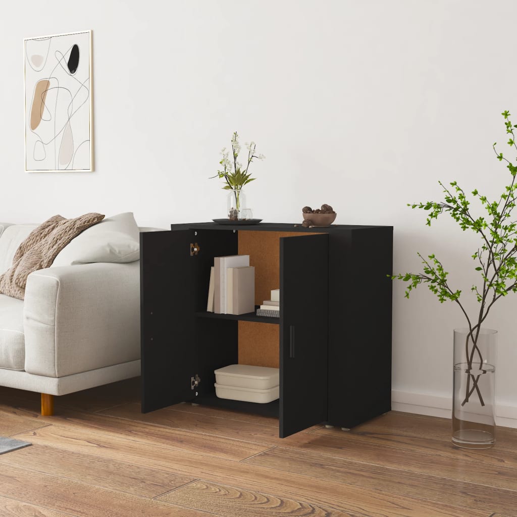 skænk 80x33x70 cm konstrueret træ sort