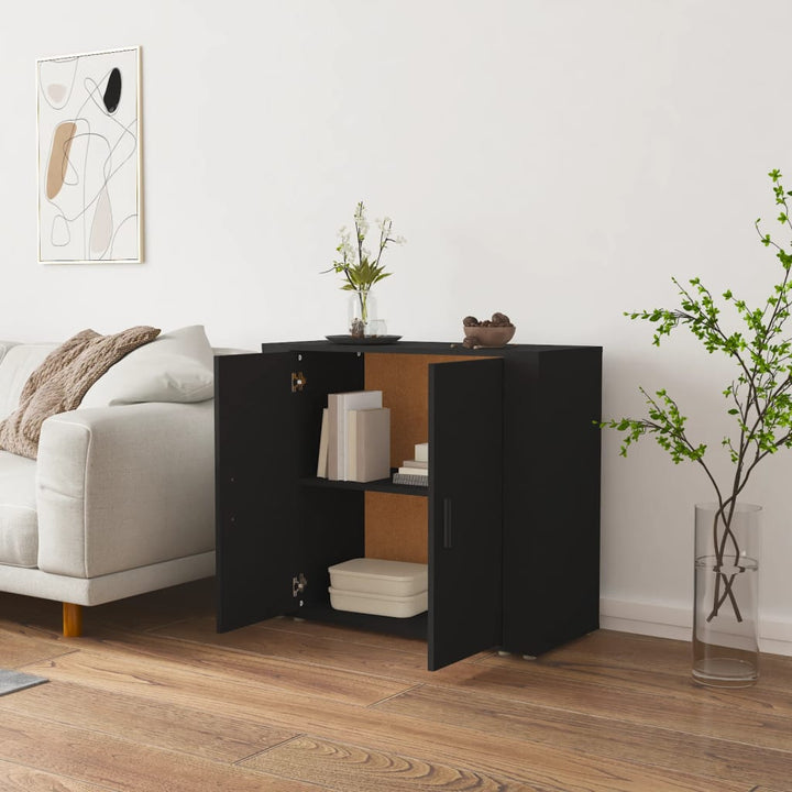 skænk 80x33x70 cm konstrueret træ sort