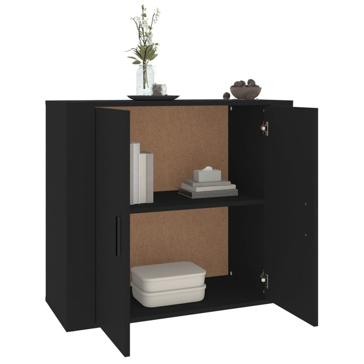 skænk 80x33x70 cm konstrueret træ sort