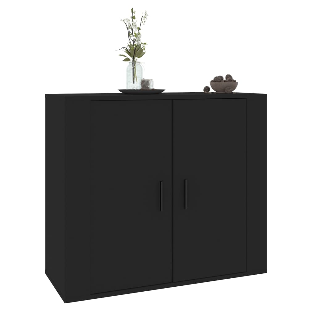 skænk 80x33x70 cm konstrueret træ sort