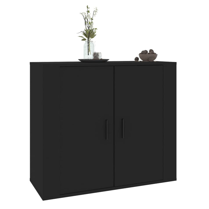 skænk 80x33x70 cm konstrueret træ sort
