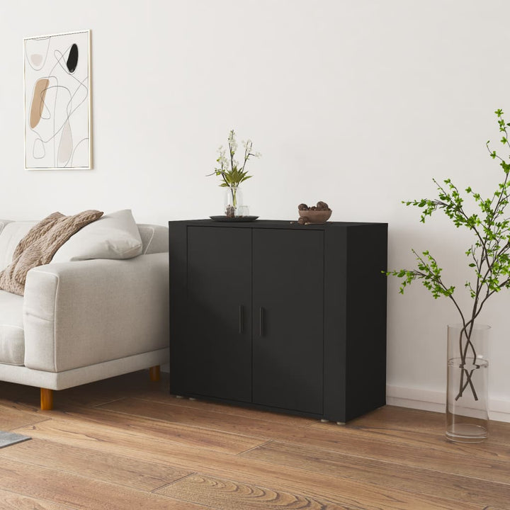 skænk 80x33x70 cm konstrueret træ sort
