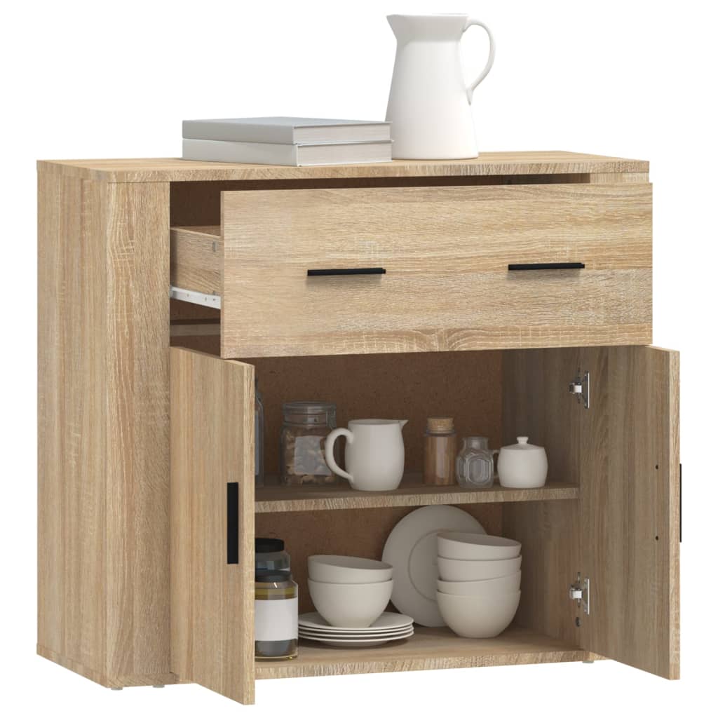 skænk 80x33x70 cm konstrueret træ sonoma-eg