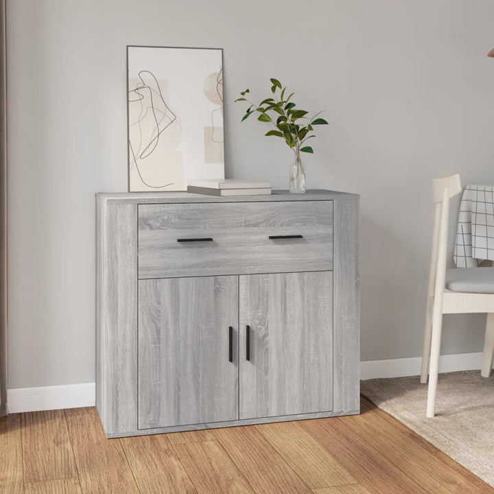 skænk 80x33x70 cm konstrueret træ grå sonoma-eg