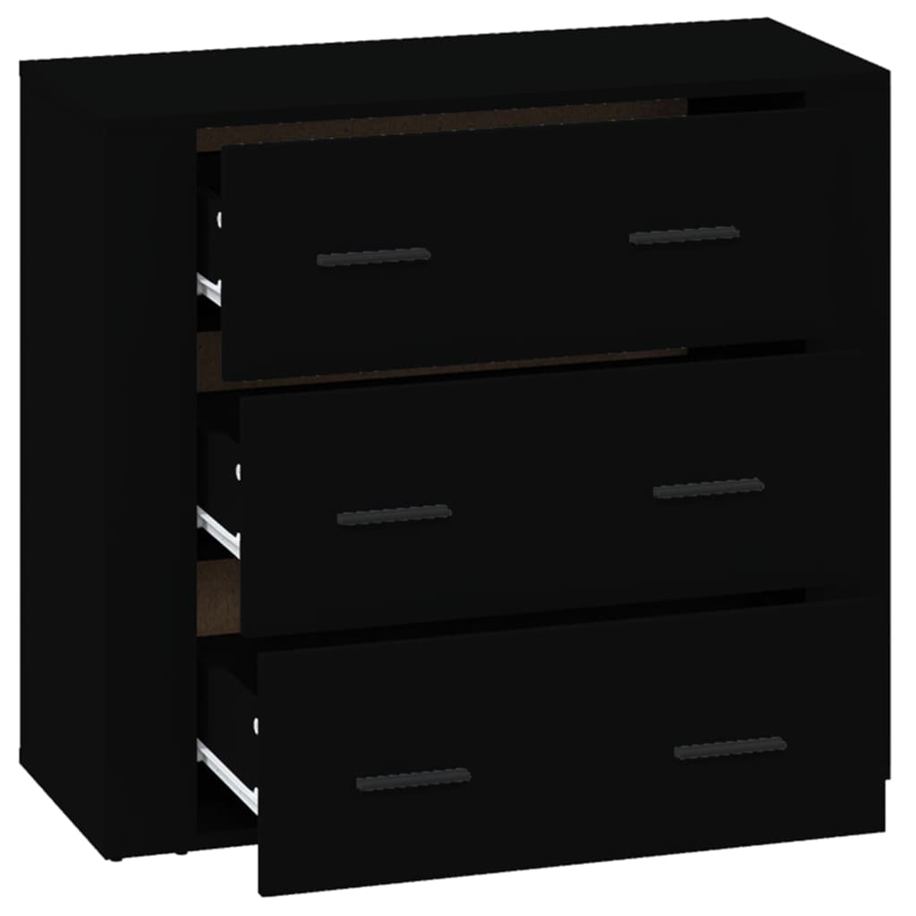 skænk 80x33x70 cm konstrueret træ sort