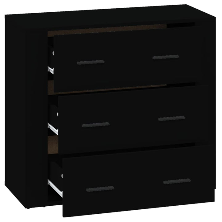 skænk 80x33x70 cm konstrueret træ sort