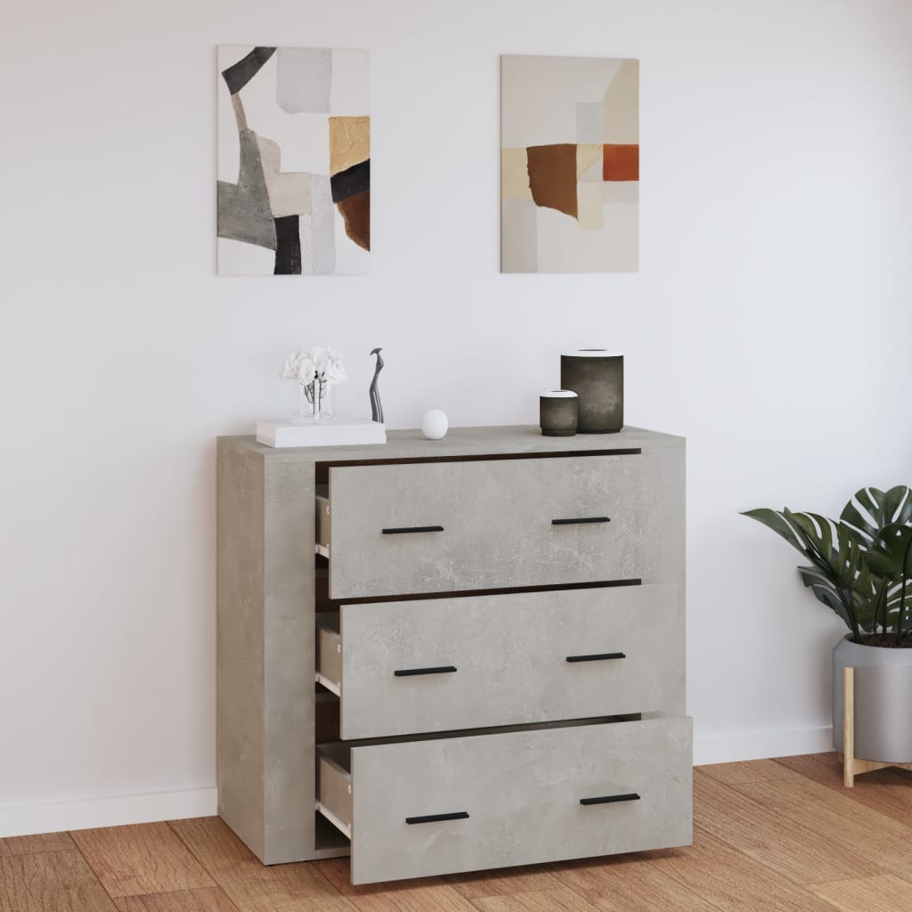 skænk 80x33x70 cm konstrueret træ betongrå