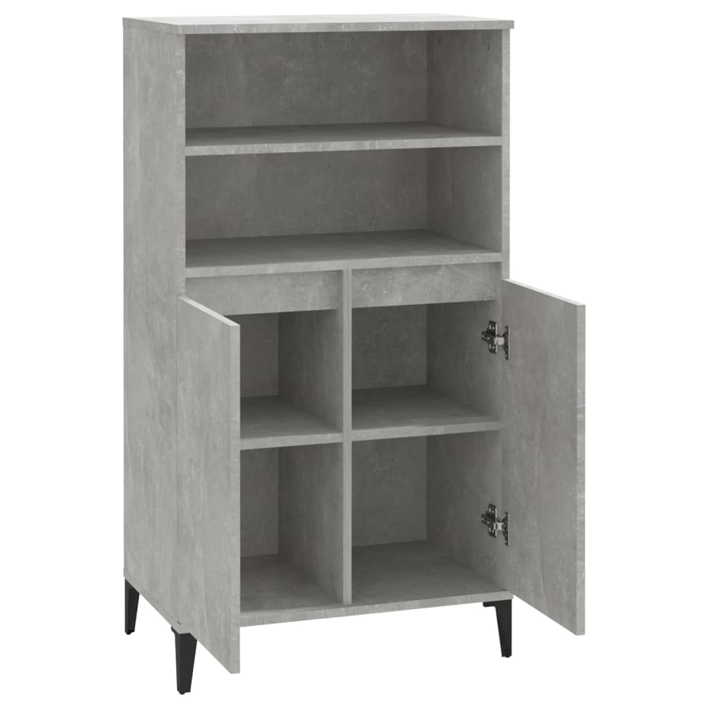 skab 60x36x110 cm konstrueret træ Betongrå