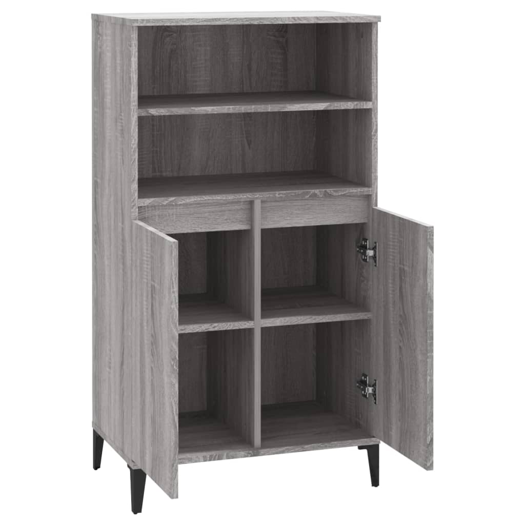 skab 60x36x110 cm konstrueret træ Grå sonoma-eg