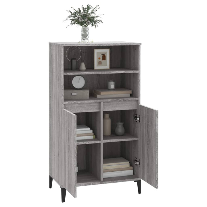 skab 60x36x110 cm konstrueret træ Grå sonoma-eg