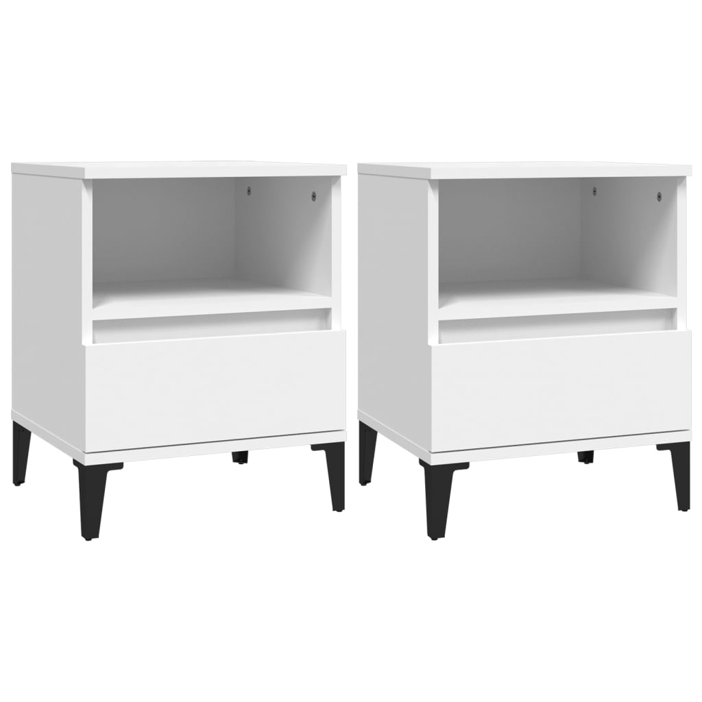 sengeborde 2 stk. 40x35x50 cm hvid