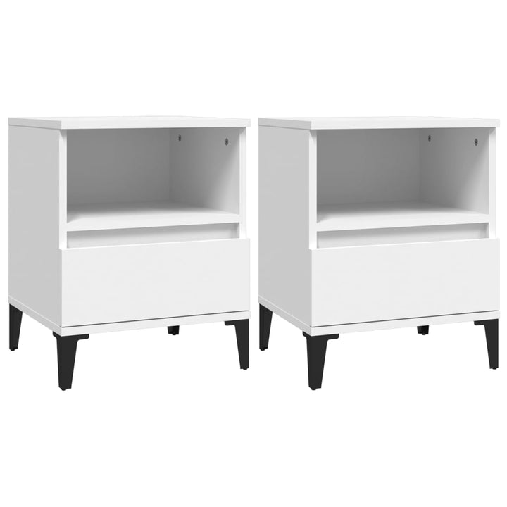 sengeborde 2 stk. 40x35x50 cm hvid